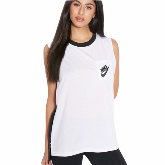 Nike Signal Black & White Muscle Tank - Picture 1 of 13